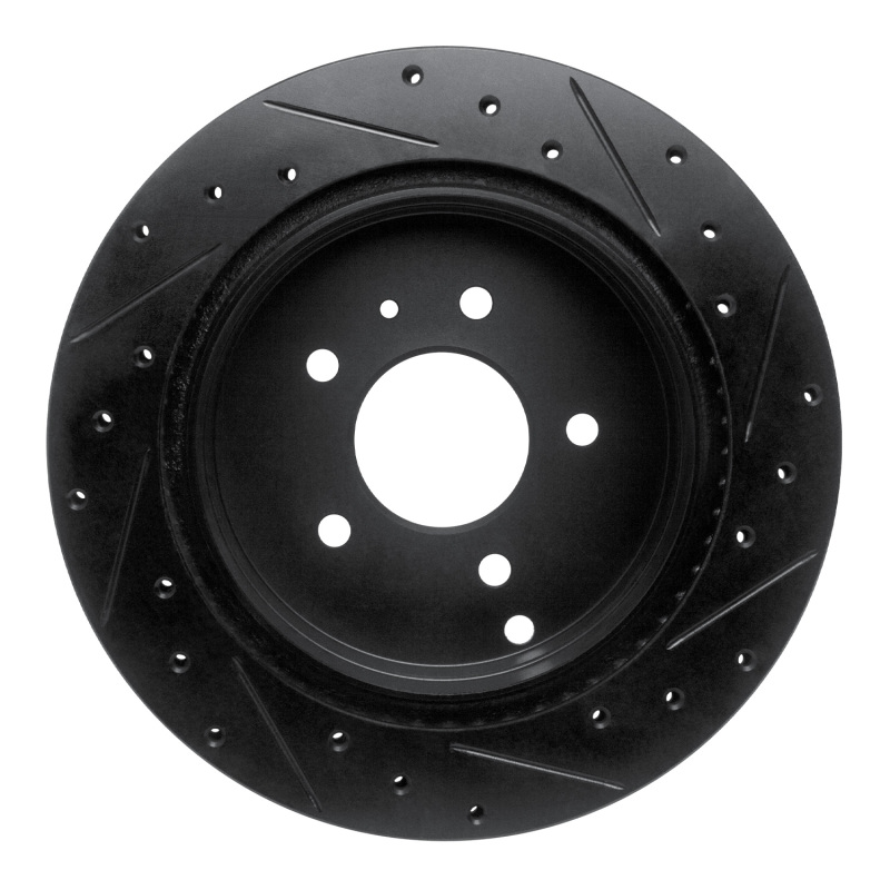 Chevrolet Equinox Brake Rotor (1) - Rear Left - R1 Concepts - Drilled & Slotted - Black - `07-`15